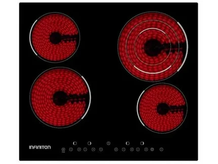 Placa Vitrocerámica Infiniton VITRO-A4F 4 zonas 59 cm negra